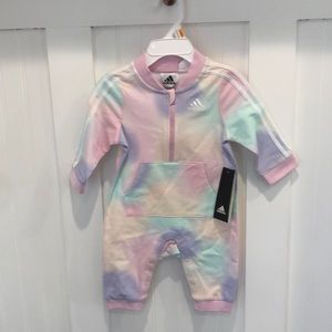 BRAND NEW WITH TAGS Baby Girl Pink Tie-Dye Adidas Onesie 6 Months